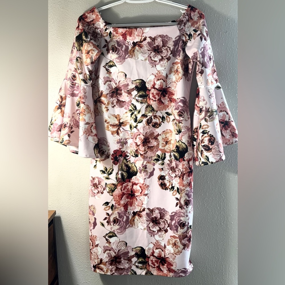 Olivia Matthews Pink Floral Long Sleeve Dress